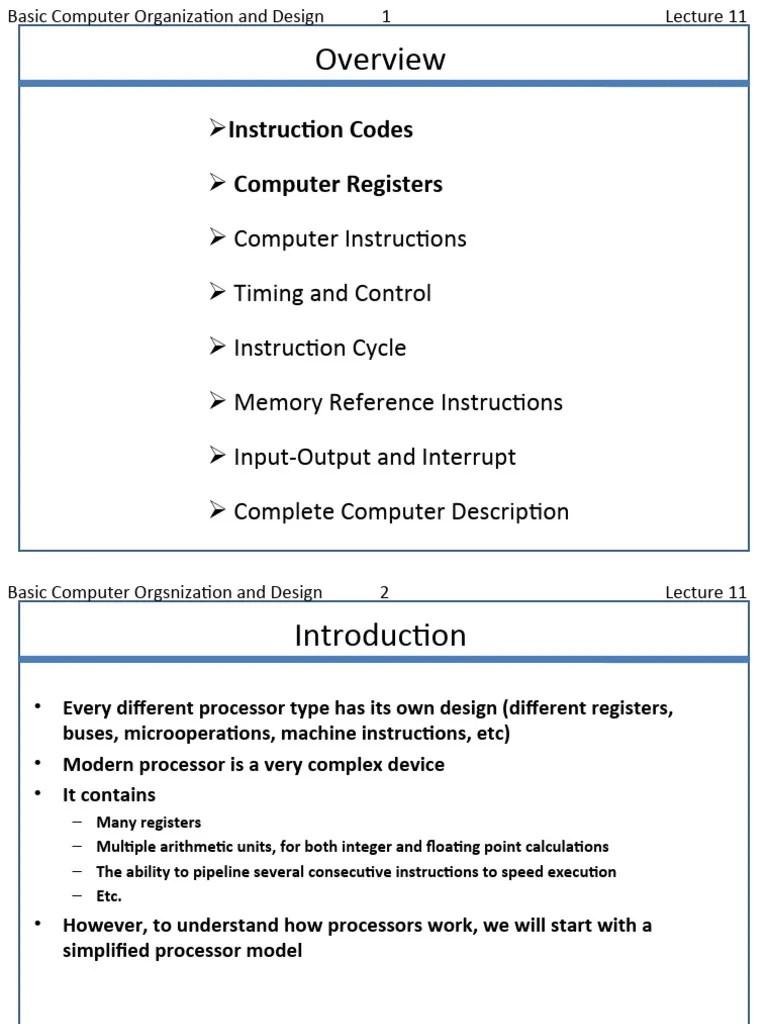 Basic Computer Organization | PDF | Central Processing Unit | Input/Output