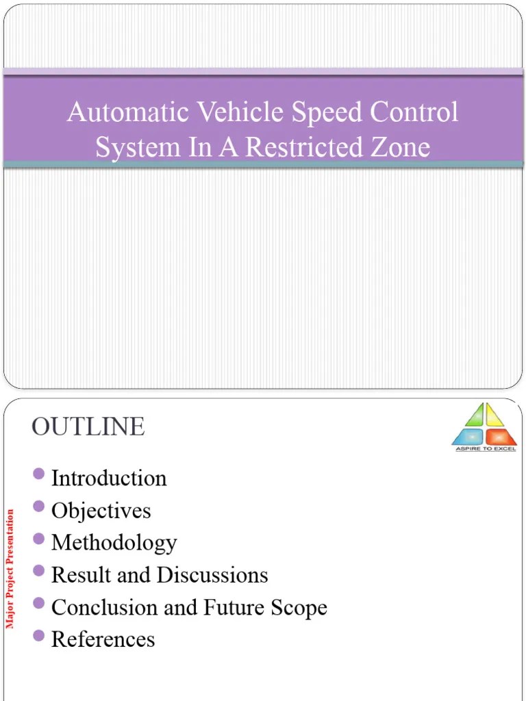 Automatic Vehicle Speed Control Speed In Restricted Zone | PDF | Automation | Remote Control