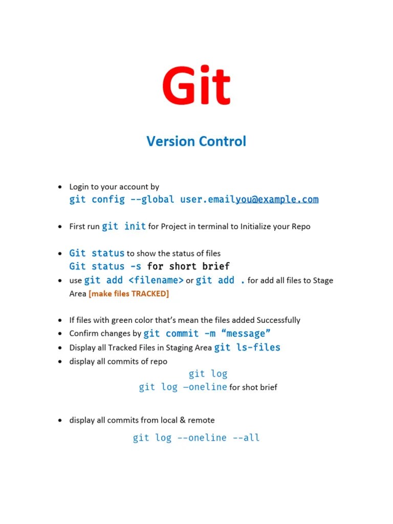 Git_Commands_Summary | PDF | Secure Shell | Computing