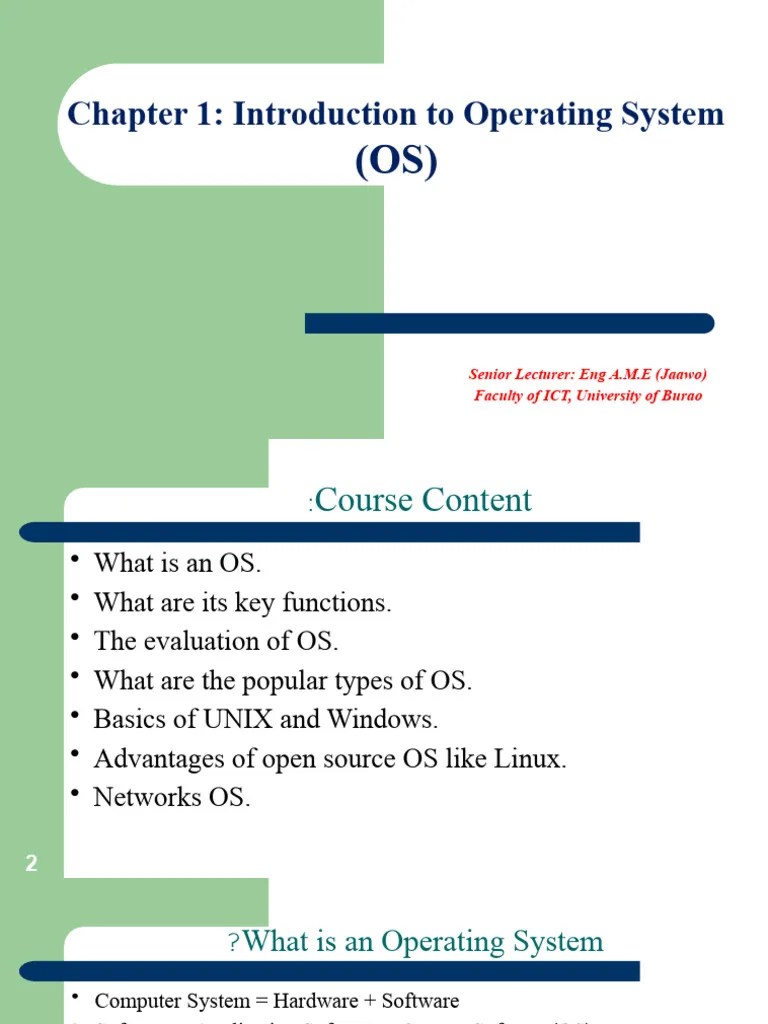 Chapter 1 Introduction To Operating System | PDF | Operating System | Bios