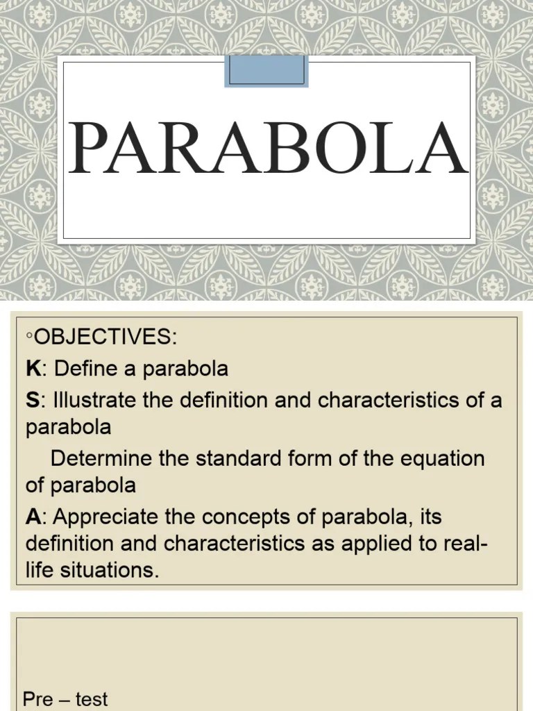 Parabola 2 | PDF | Algebraic Geometry | Geometric Shapes