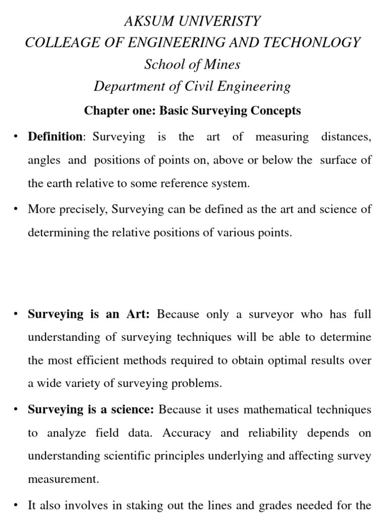 Chapter_one[1] | PDF | Surveying | Observational Error