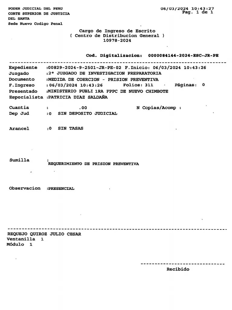 Requerimiento De Prision Preventiva | PDF | Castigos | Fiscal