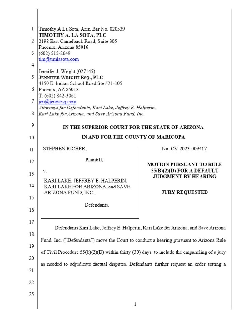 Motion For Default Judgment Hearing | PDF | Damages | Default Judgment