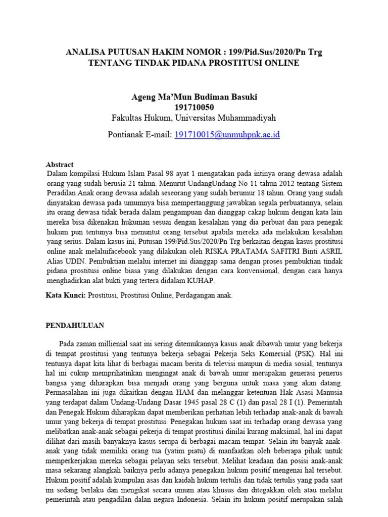 Analisa Putusan Hakim Nomor 199 Pid Sus | PDF