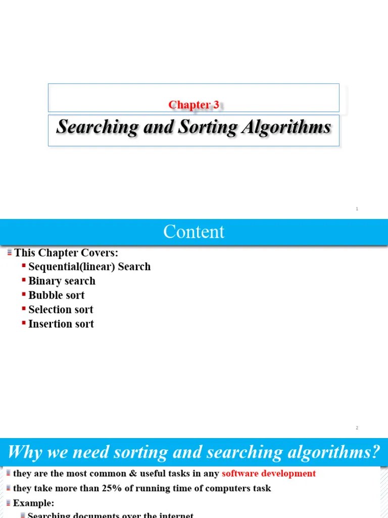 Chapter - 3 - Searching And Sorting Algorithms | PDF | Applied ...