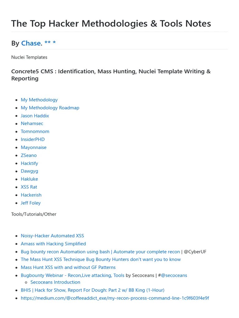 The Top Hacker Methodologies & Tools Notes | PDF | Domain Name System ...
