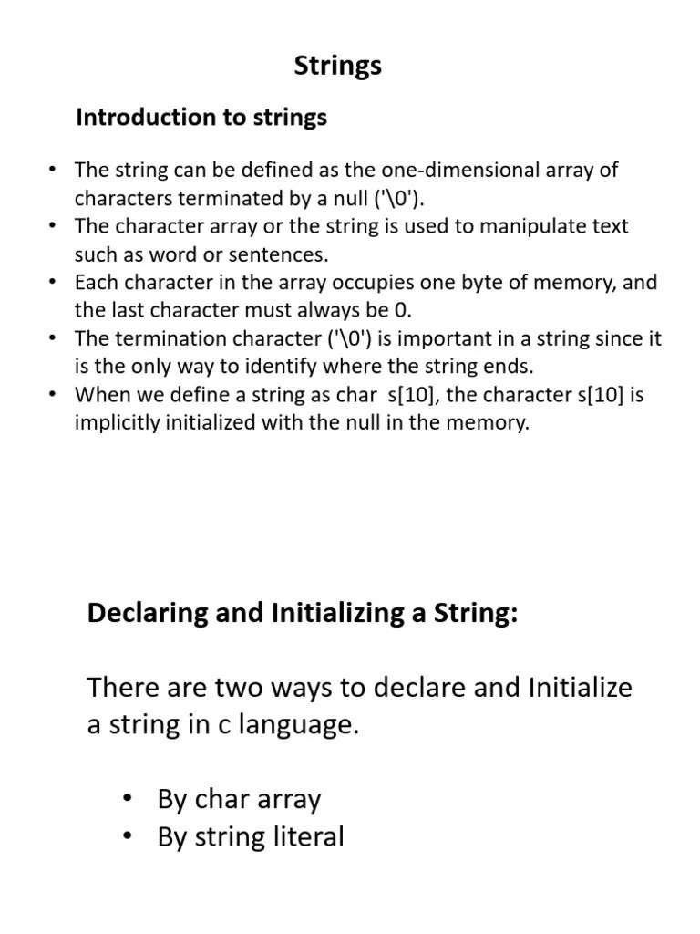 UNIT-3 Strings | PDF | String (Computer Science) | Pointer (Computer ...