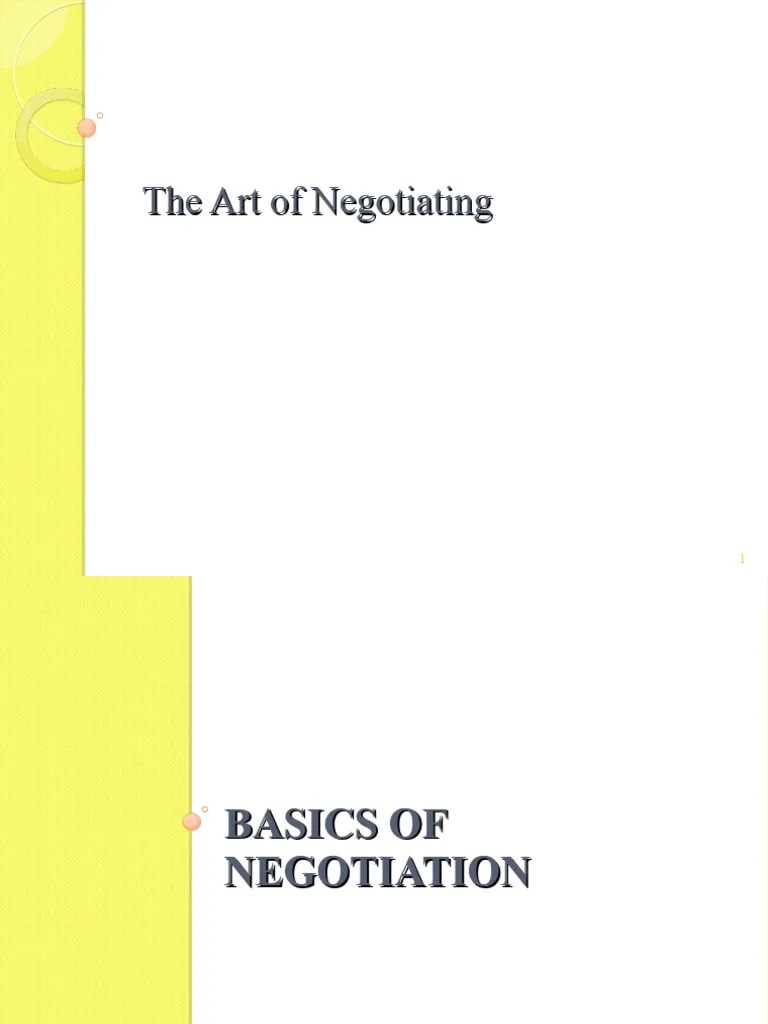 Art Of Negotiation | PDF