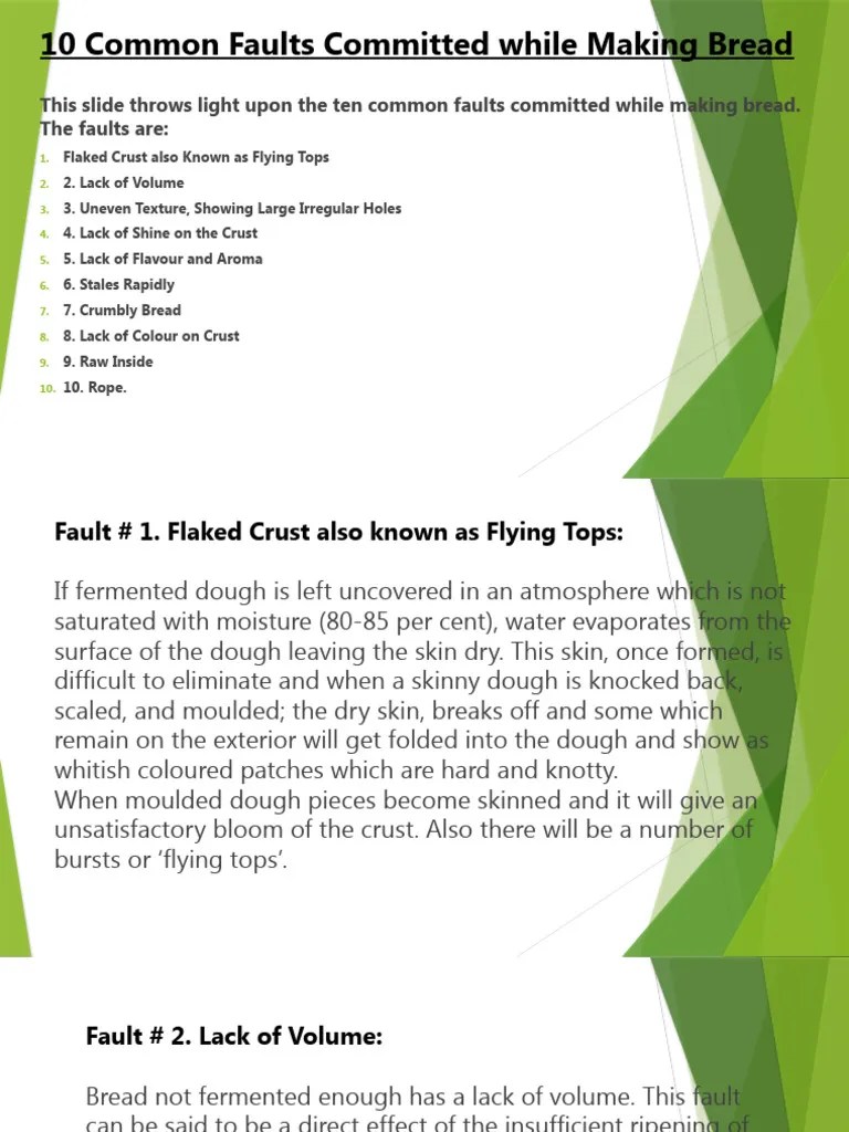 Bread Faults | PDF | Breads | Dough
