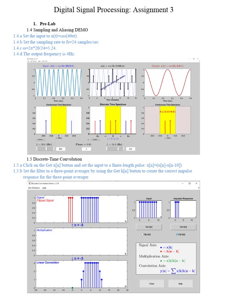 DSP Assignment 3 | PDF | Sampling (Signal Processing) | Digital Signal ...