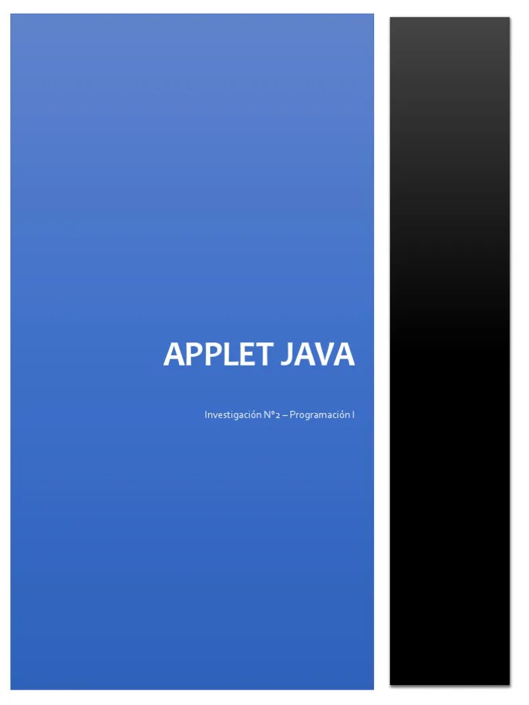 Investigación 2 - Applet Java | PDF | Java (lenguaje De Programación ...