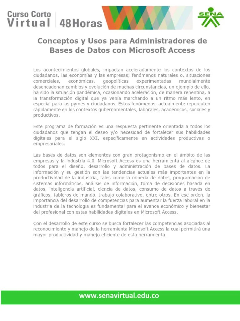 Bases De Datos Con Microsoft Access | PDF | Bases De Datos | Microsoft