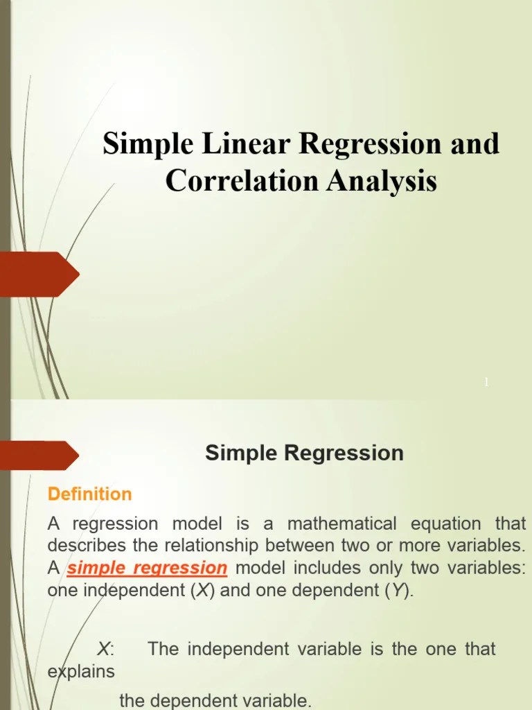 Simple Linear Regression | PDF | Linear Regression | Coefficient Of ...