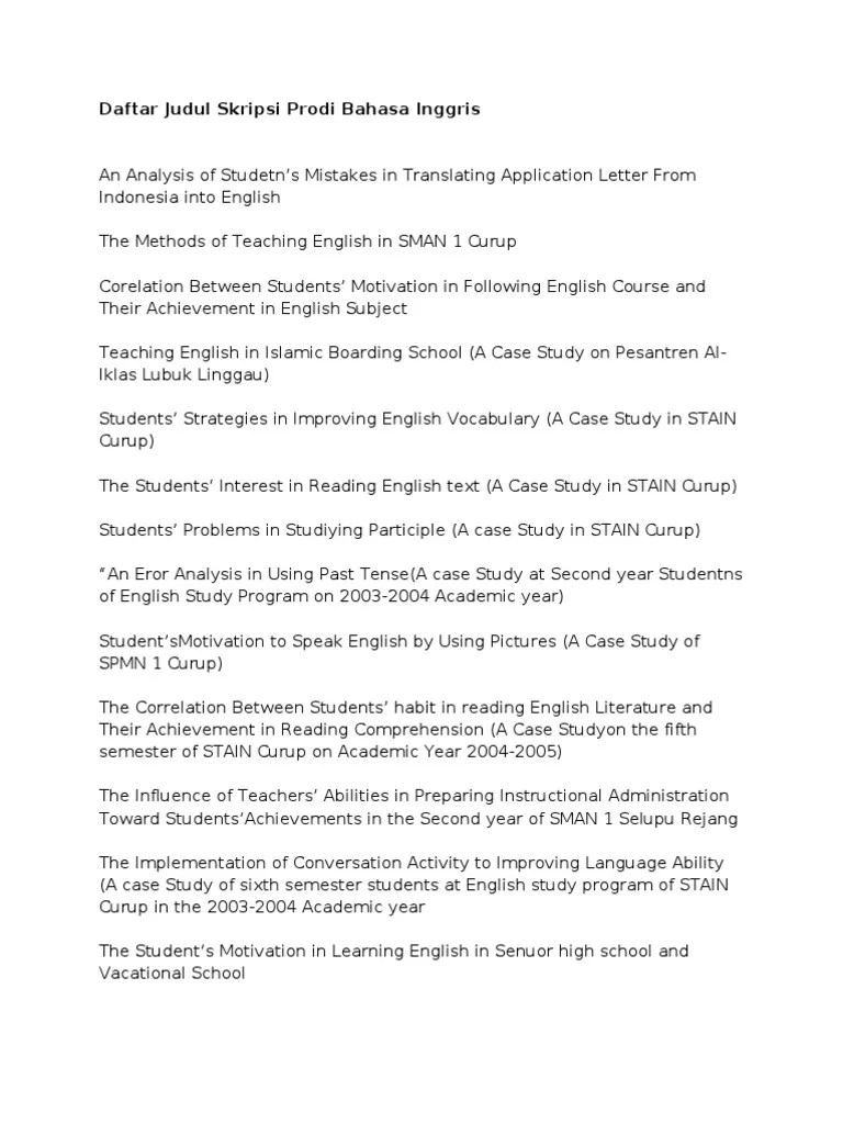 Background preposition is one of. Daftar Judul Skripsi Prodi Bahasa Inggris Pdf English Language Vocabulary