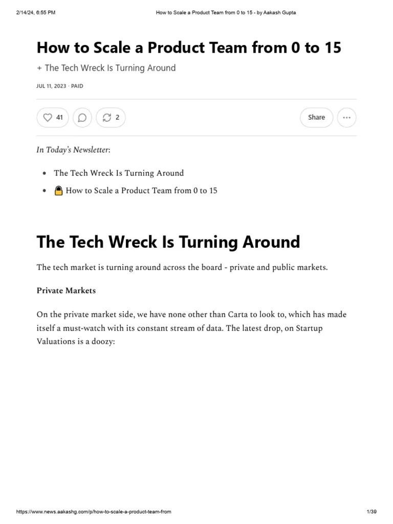 How To Scale A Product Team From 0 To 15 - By Aakash Gupta | PDF ...