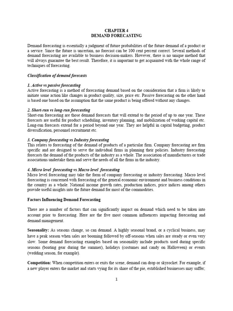 Chapter 4 Demand Forecasting | PDF | Forecasting | Econometrics