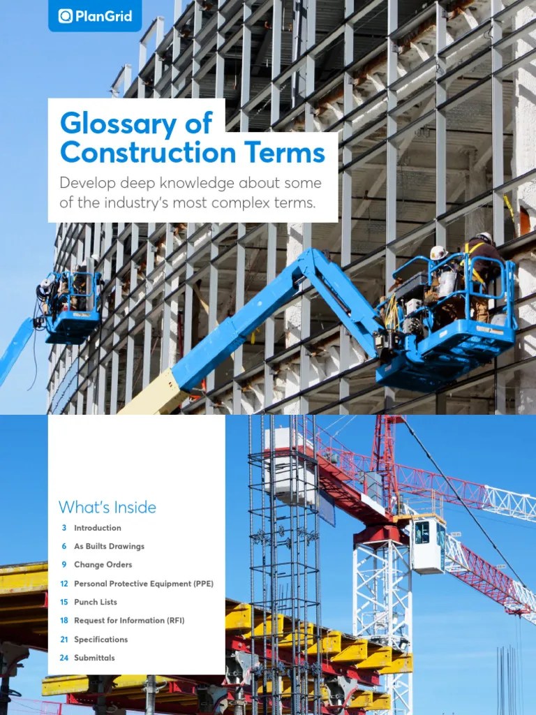 Glossary Of Construction Terms Pdf Personal Protective Equipment
