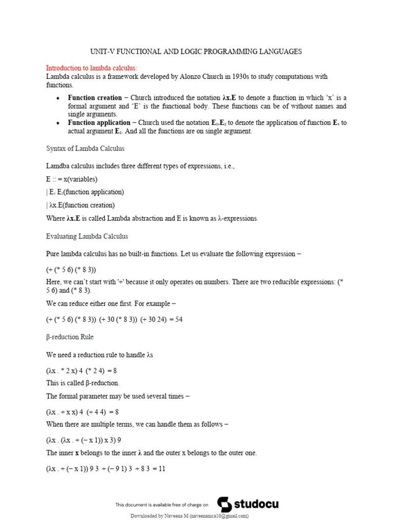 PPL Unit5 | PDF | Functional Programming | Scheme (Programming Language)