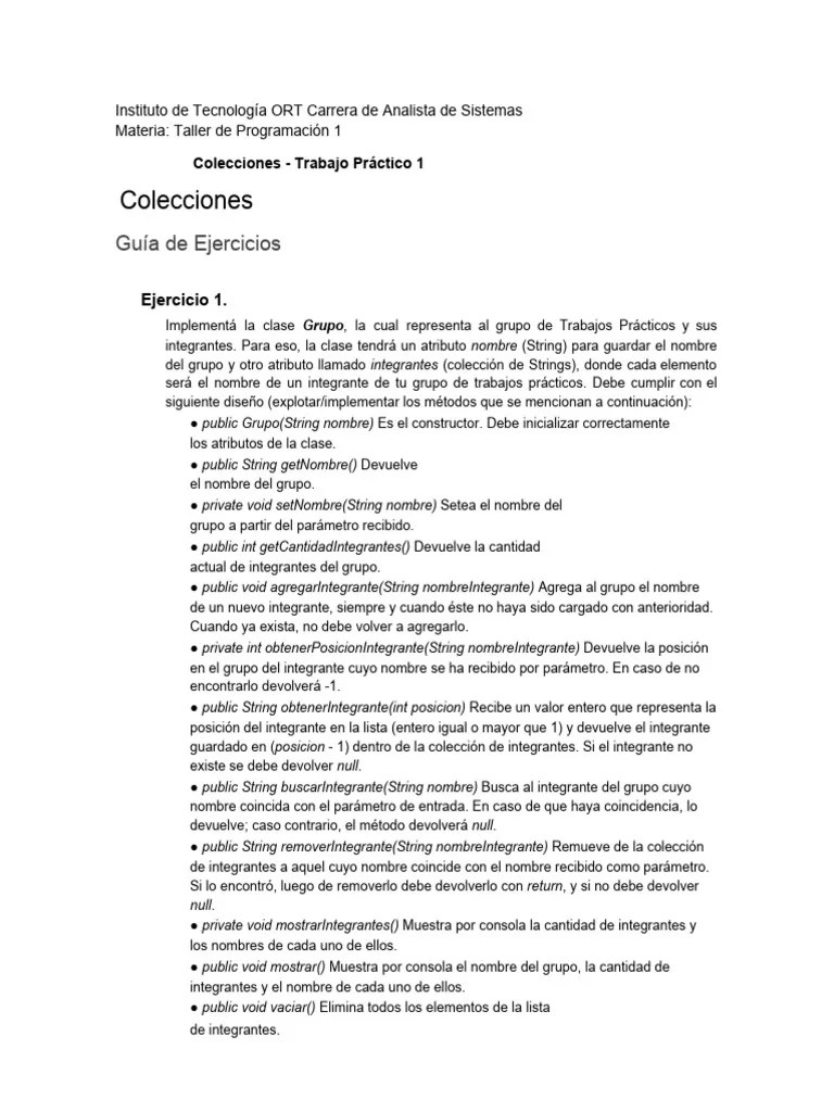U01 03-01 TPROG1-TP1-Colecciones | PDF | Constructor (Programación ...