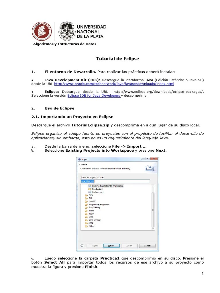 Tutorial Eclipse | PDF | Java (lenguaje De Programación) | Eclipse (software)