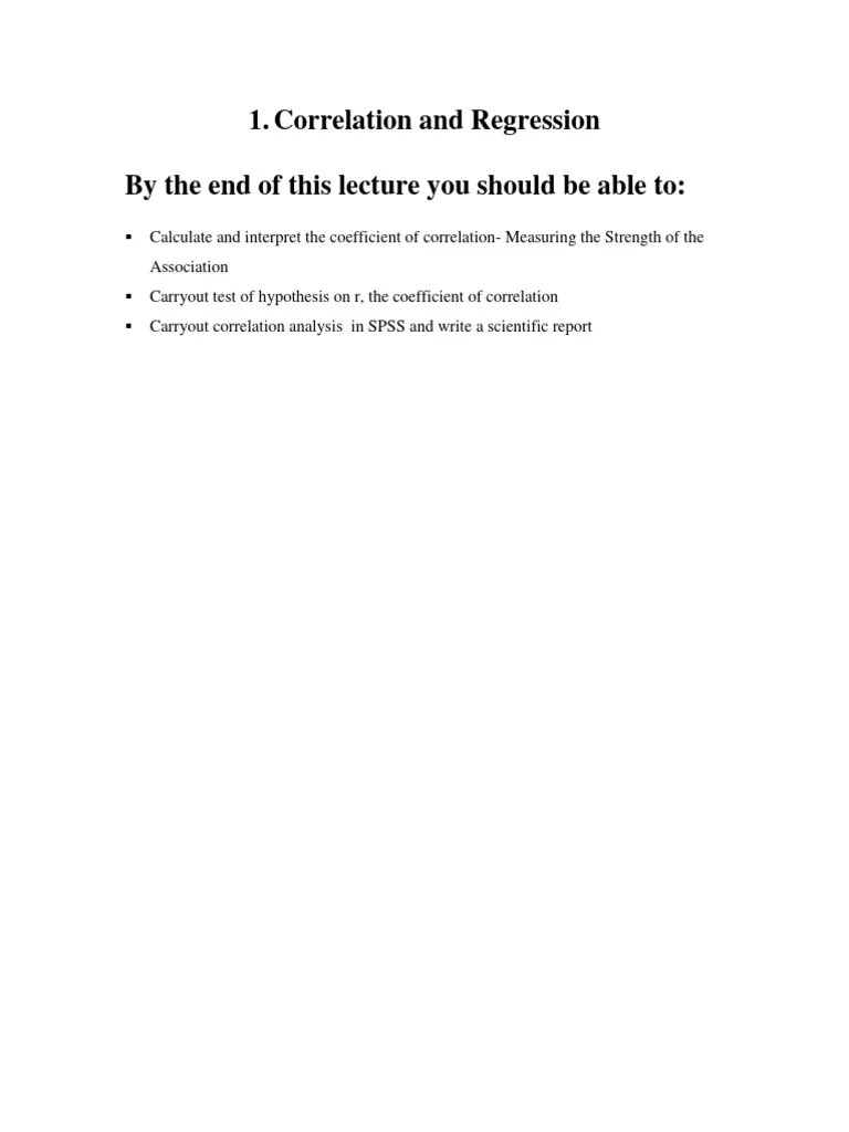 Lecture 4 - Correlation And Regression | PDF | Errors And Residuals ...