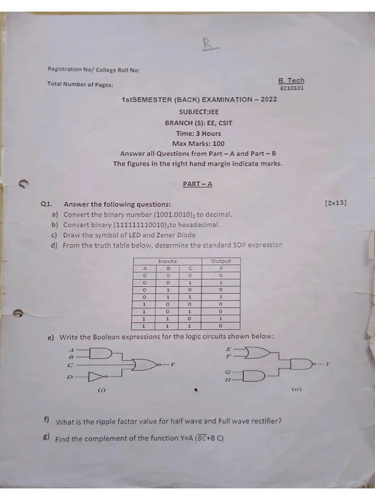 IEE Pyq 1st Sem | PDF