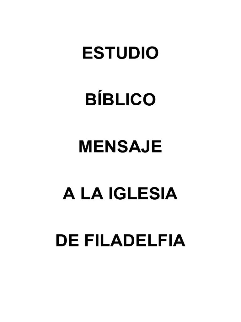 Mensaje A La Iglesia De FILADELFIA | PDF | Iglesia Cristiana | Jesús