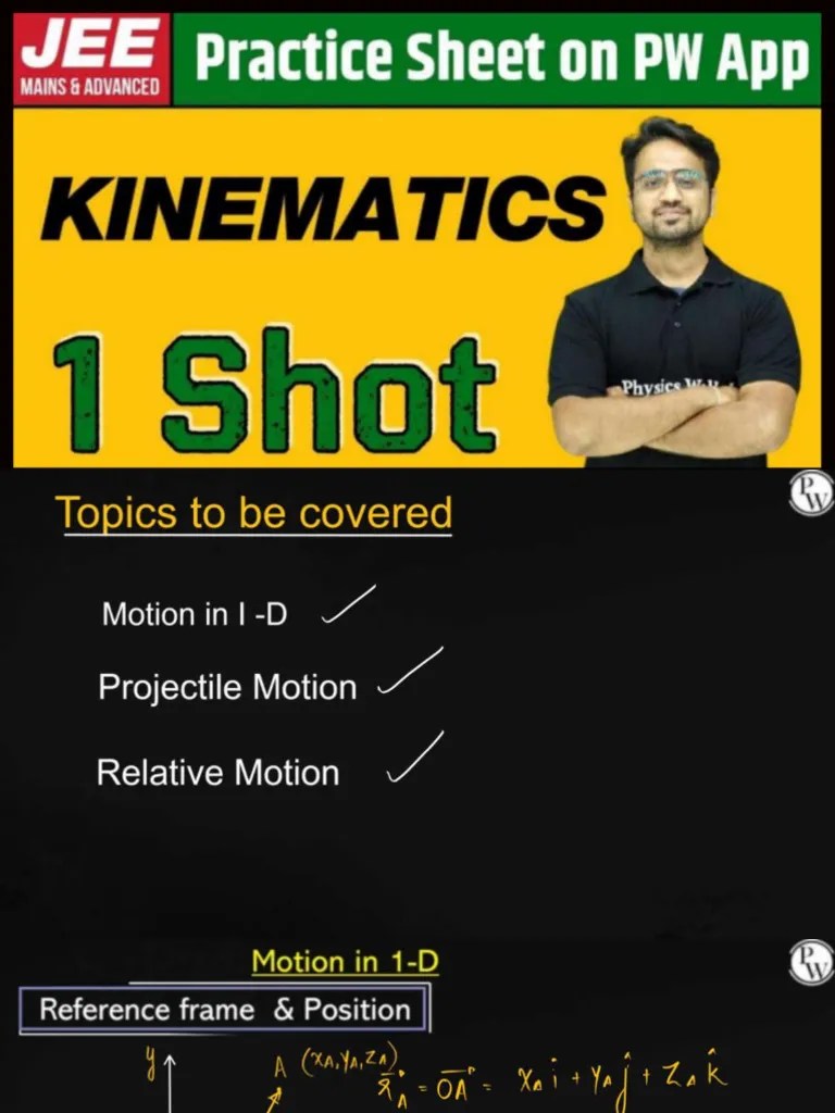 Kinematics In 1 Shot - Class Notes | PDF