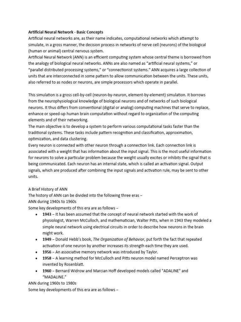 Artificial Neural Network Lecture 1 | PDF | Artificial Neural Network | Nervous System