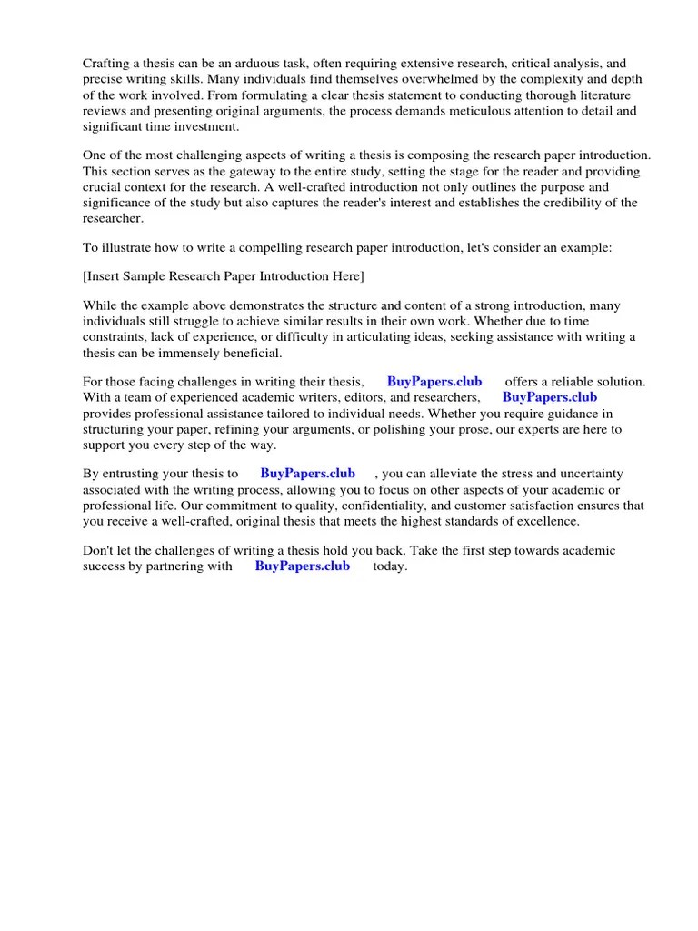 How To Write A Research Paper Introduction Example | PDF | Essays ...