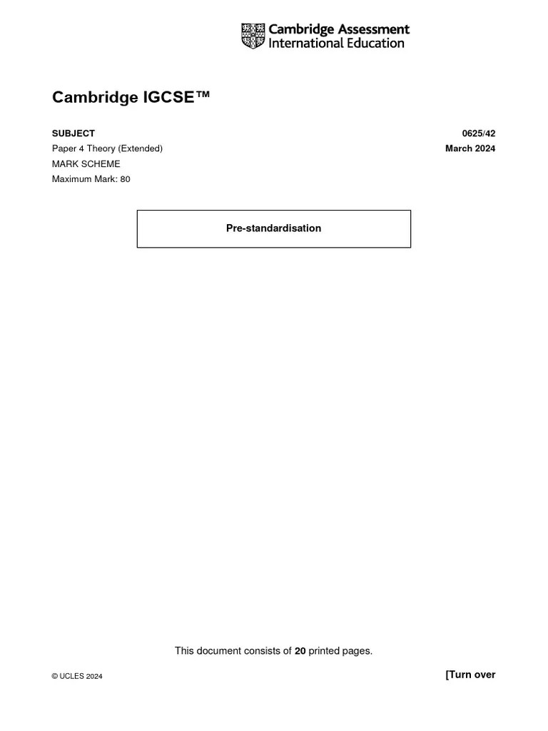 Igcse Math P4 Ms 2024 | PDF | Atomic Nucleus | Physical Phenomena