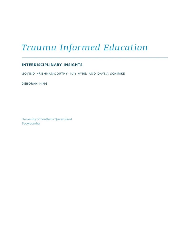 Trauma Informed Education 1675651481. - Print | PDF | Psychological ...