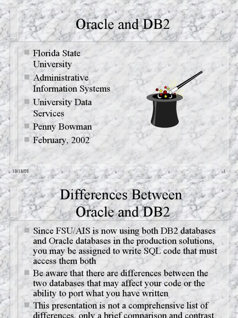 Oracle And DB2 | PDF | Oracle Database | Ibm Db2