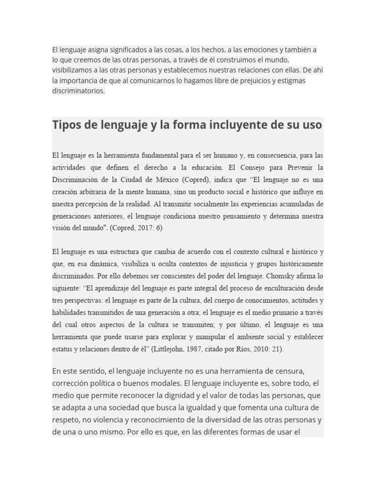 Pautas Para Un Lenguaje Inclusivo Curso | PDF | Orientación Sexual ...