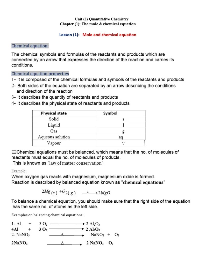 Unit 2 | PDF | Mole (Unit) | Chemistry