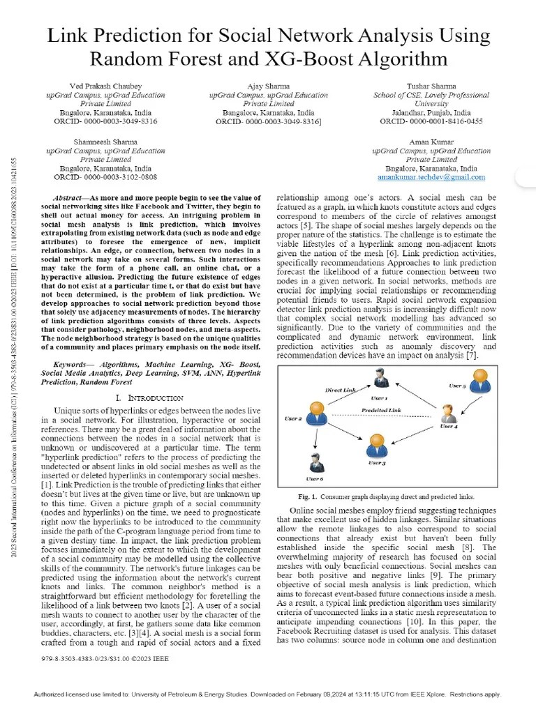 Link Prediction For Social Network Analysis Using Random Forest And ...