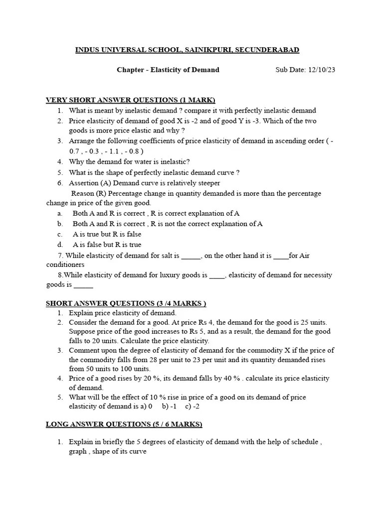 CH 4 Elasticity Of Demand | PDF
