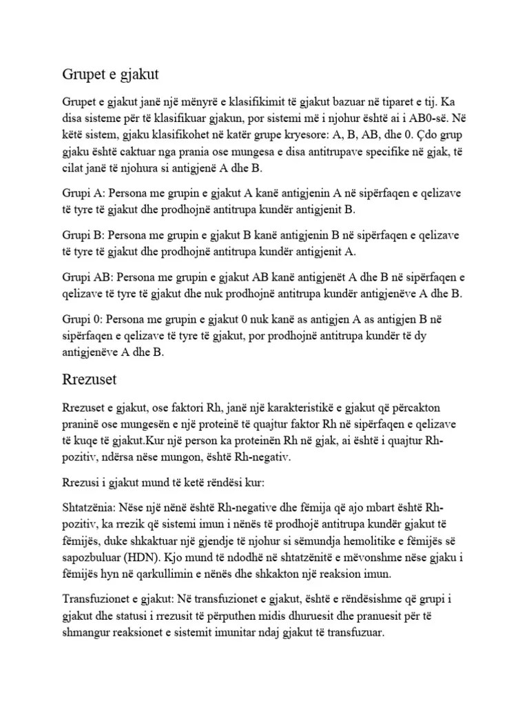 Grupet E Gjakut | PDF