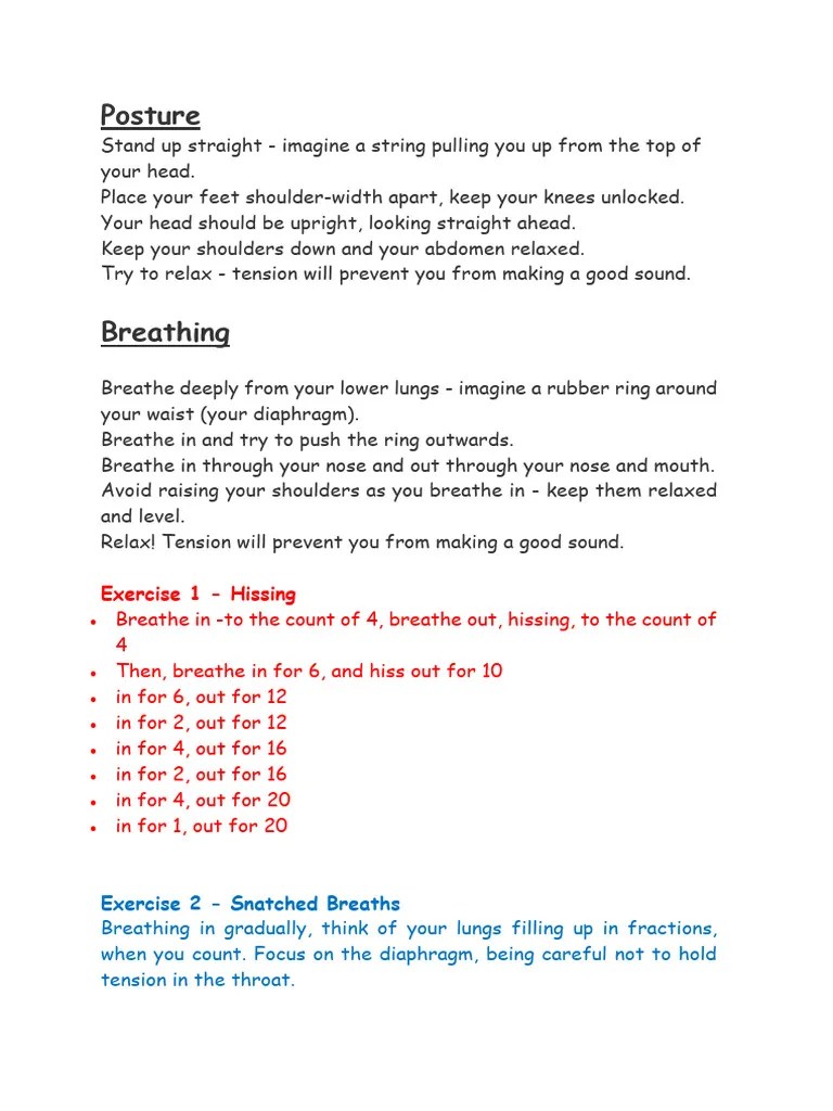 Singing Warm Ups And Exercises | PDF