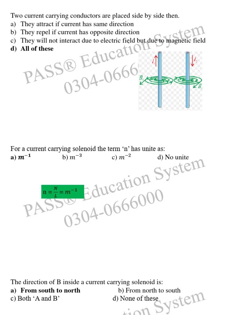 Electromagnetism Test Solution | PDF | Magnetic Field | Force