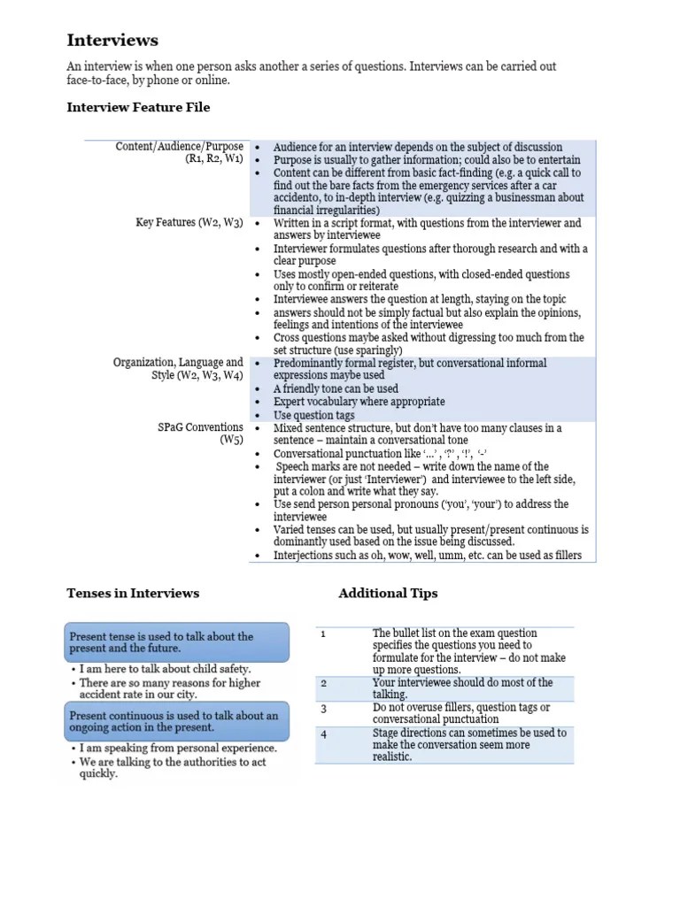 IGCSE Sample Interview | PDF | Interview | Question
