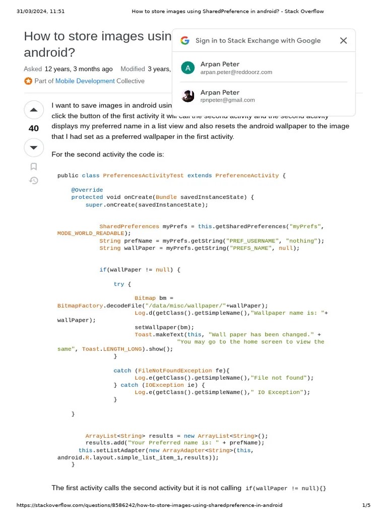 How To Store Images Using SharedPreference In Android - Stack Overflow ...