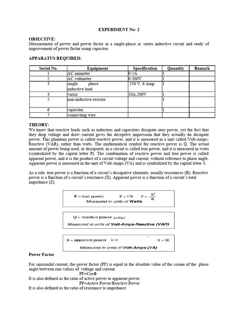EXPERIMENT No 4 | PDF | Ac Power | Metrology
