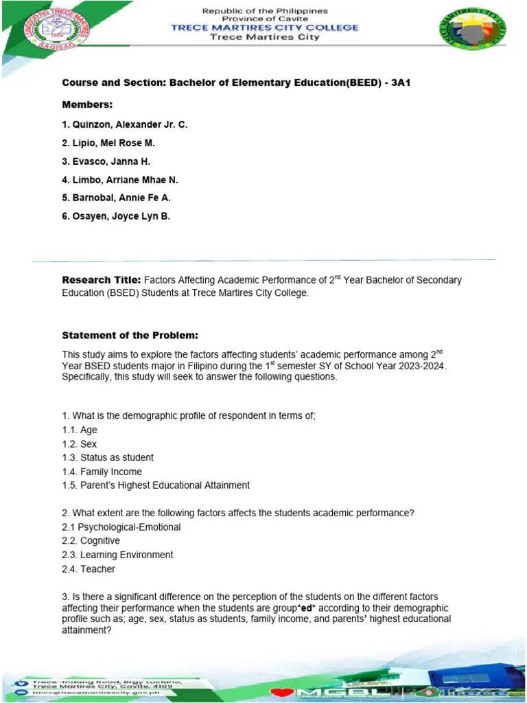 Academic Performance | PDF | Teachers | Classroom