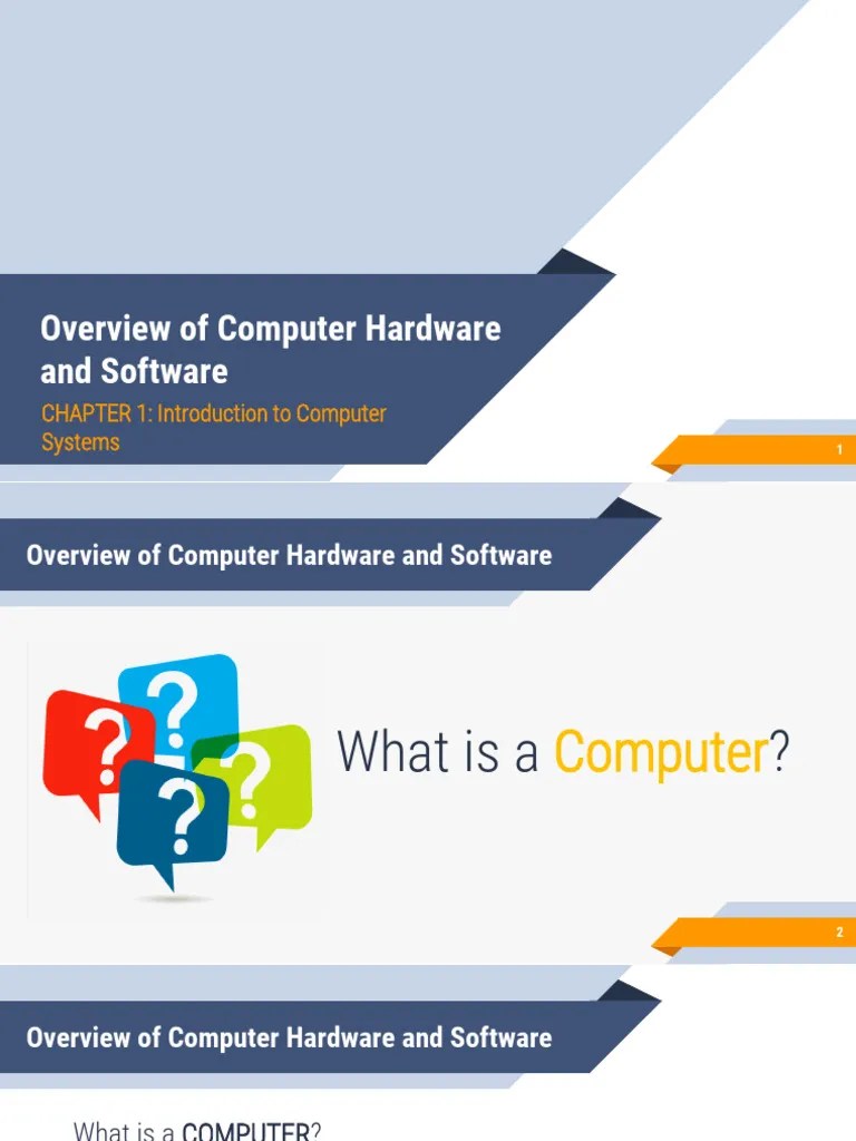 Computer Hardware Fundamentals CHAPTER 1A Overview Of Computer System ...