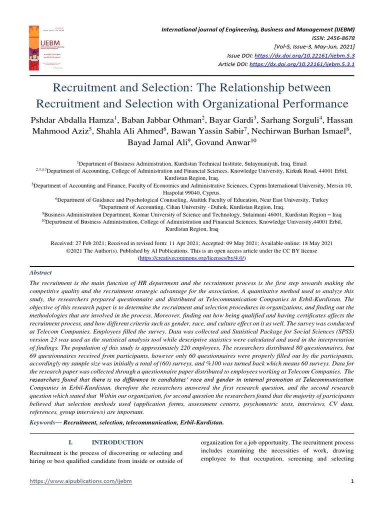 Recruitment And Selection The Relationsh | Download Free PDF ...