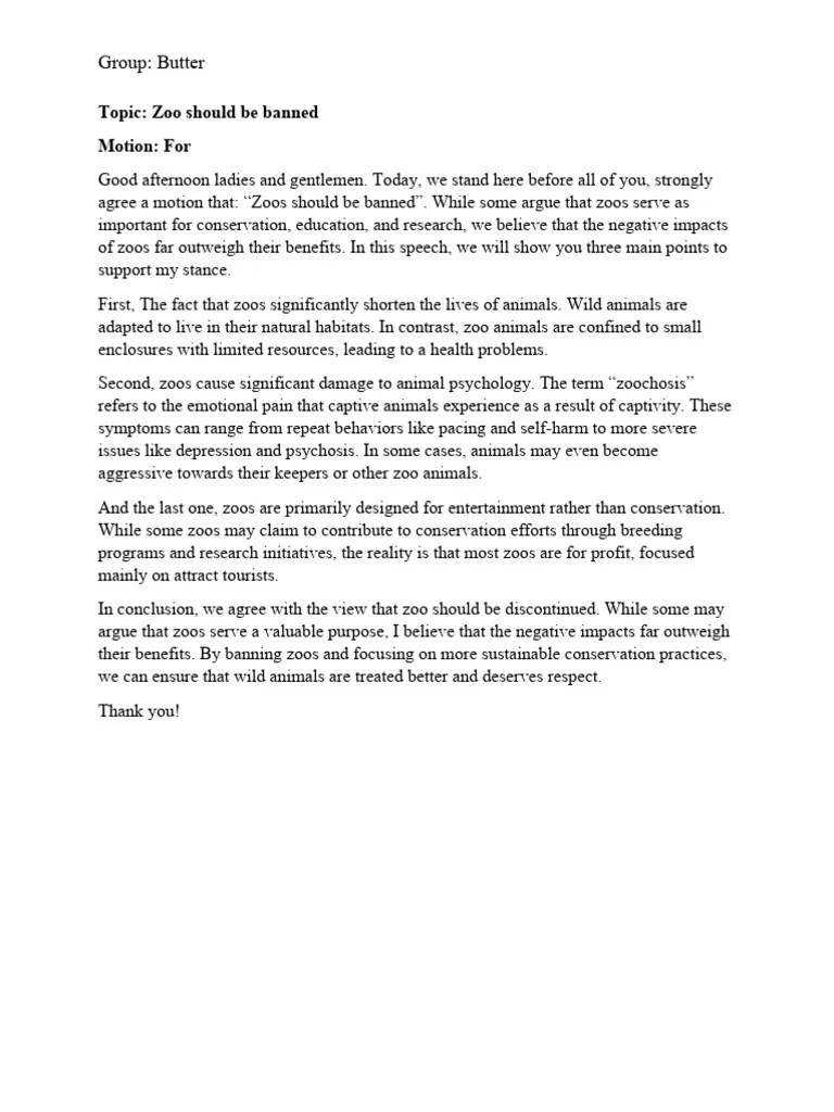 Os Zoo Should Be Banned (2 Sides) | PDF | Zoo | Conservation Biology