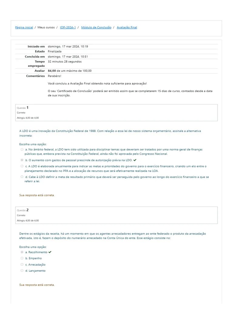 Introdução Ao Orçamento Publico Avaliação Final | PDF | Orçamento ...