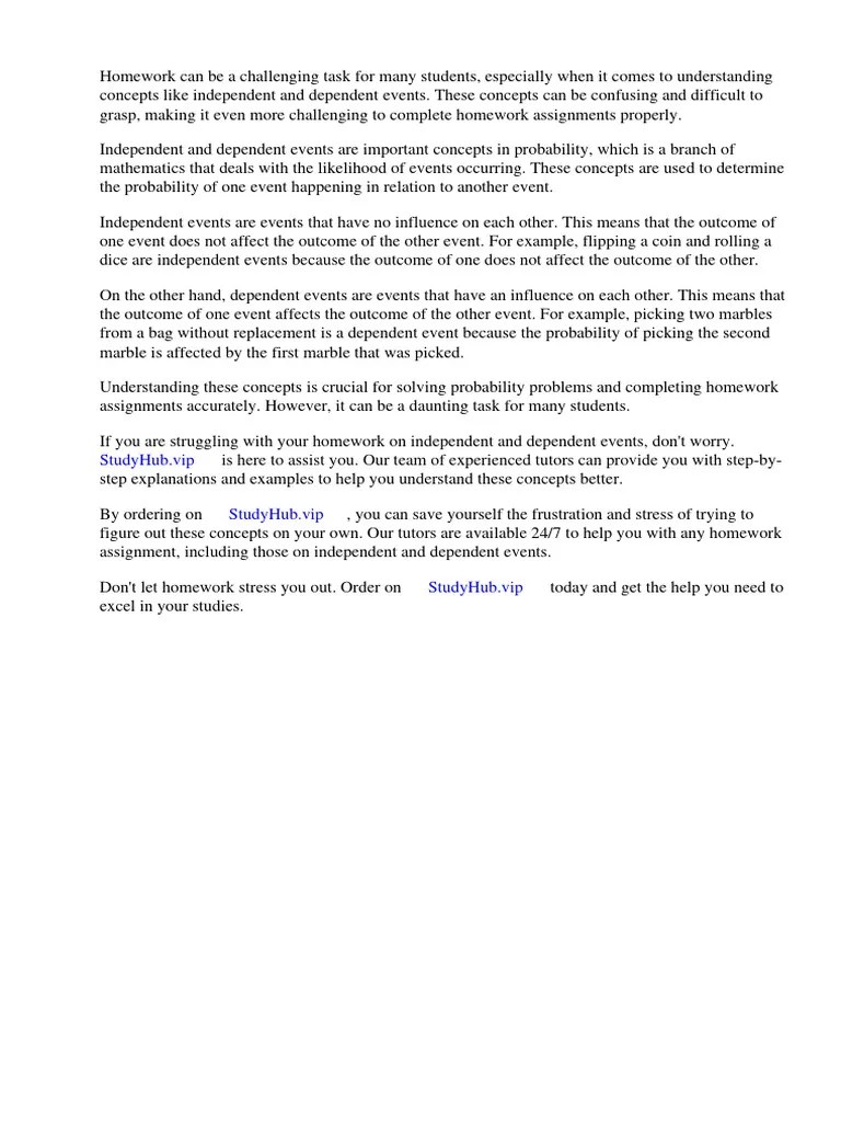 Lesson 7 homework practice independent and dependent events